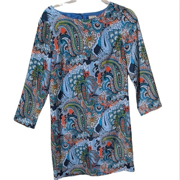 J. Crew Factory Paisley print shift dress size 4 - Picture 1 of 5